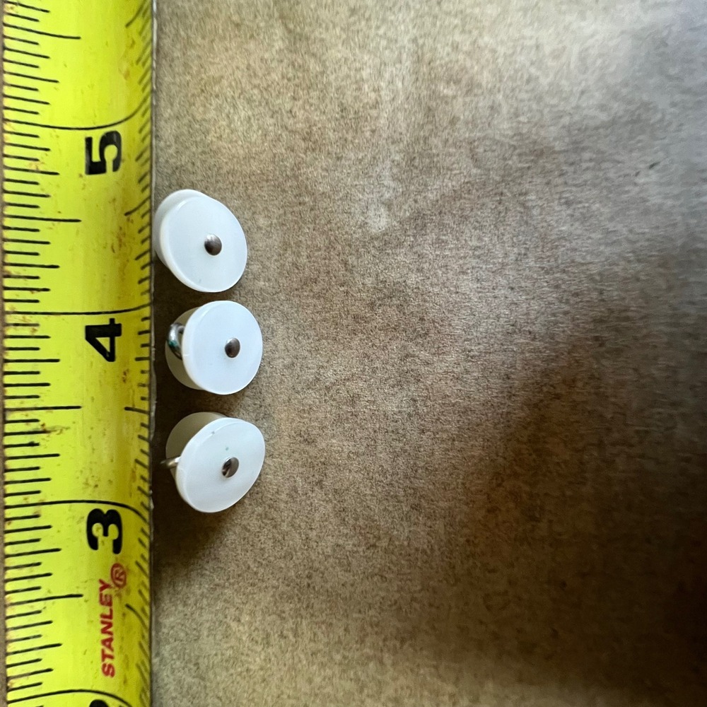 Vintage White Mother of Pearl Tuxedo Shirt Studs Set of 3 Formal Silver Tone - Picture 3 of 9